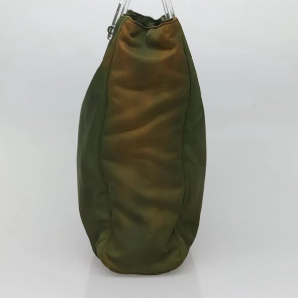 PRADA Hand Bag Nylon Plastic Khaki Silver Clear Auth bs25908 - Picture 6 of 16